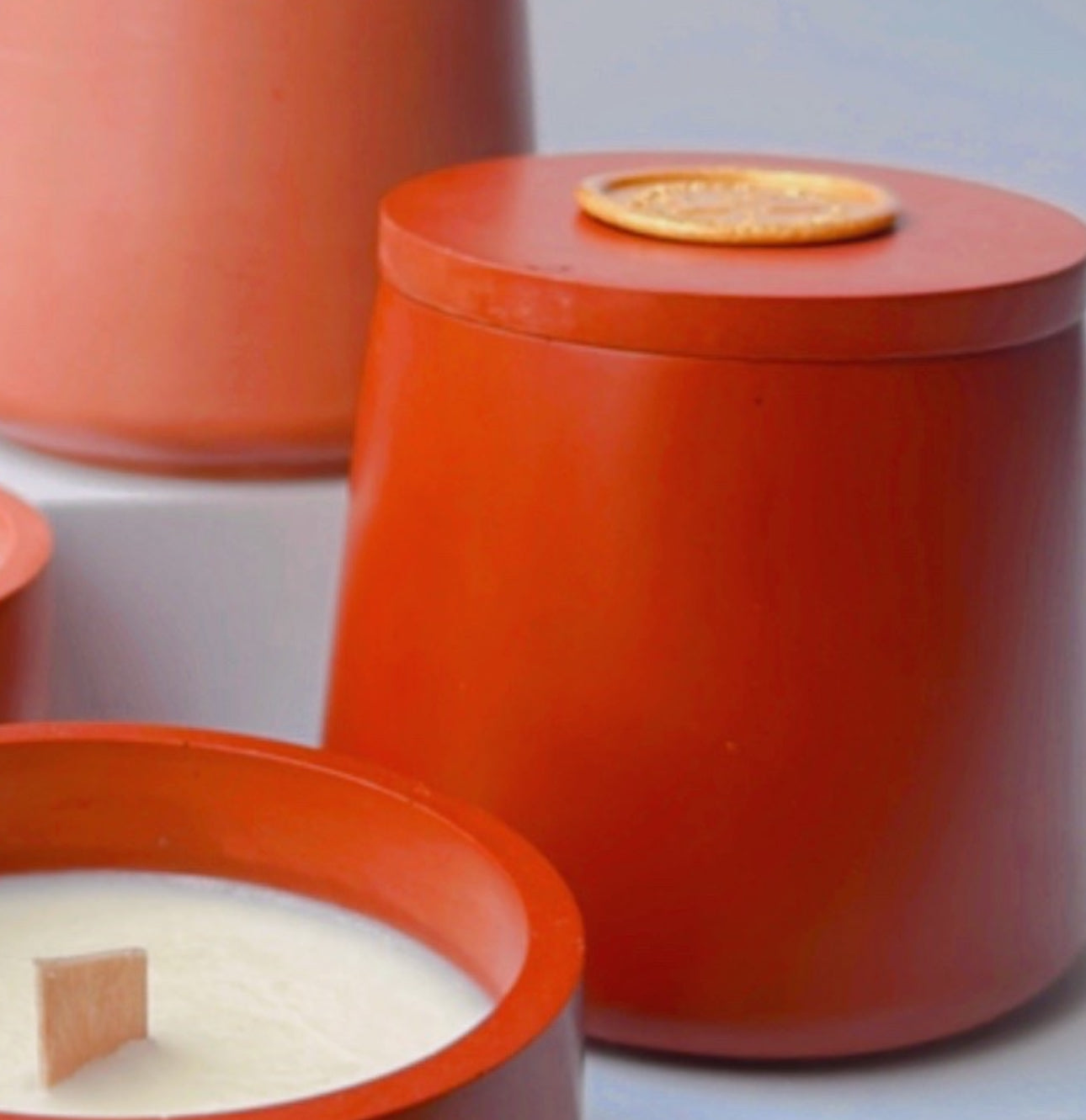 Wood Wick Candle with Lid